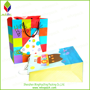 Strong Colorful Striped Printing Paper Carry Bag